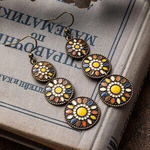 Y2K Vintage Ethnic Bohemian gypsy Water Drop Earrings festival Indian